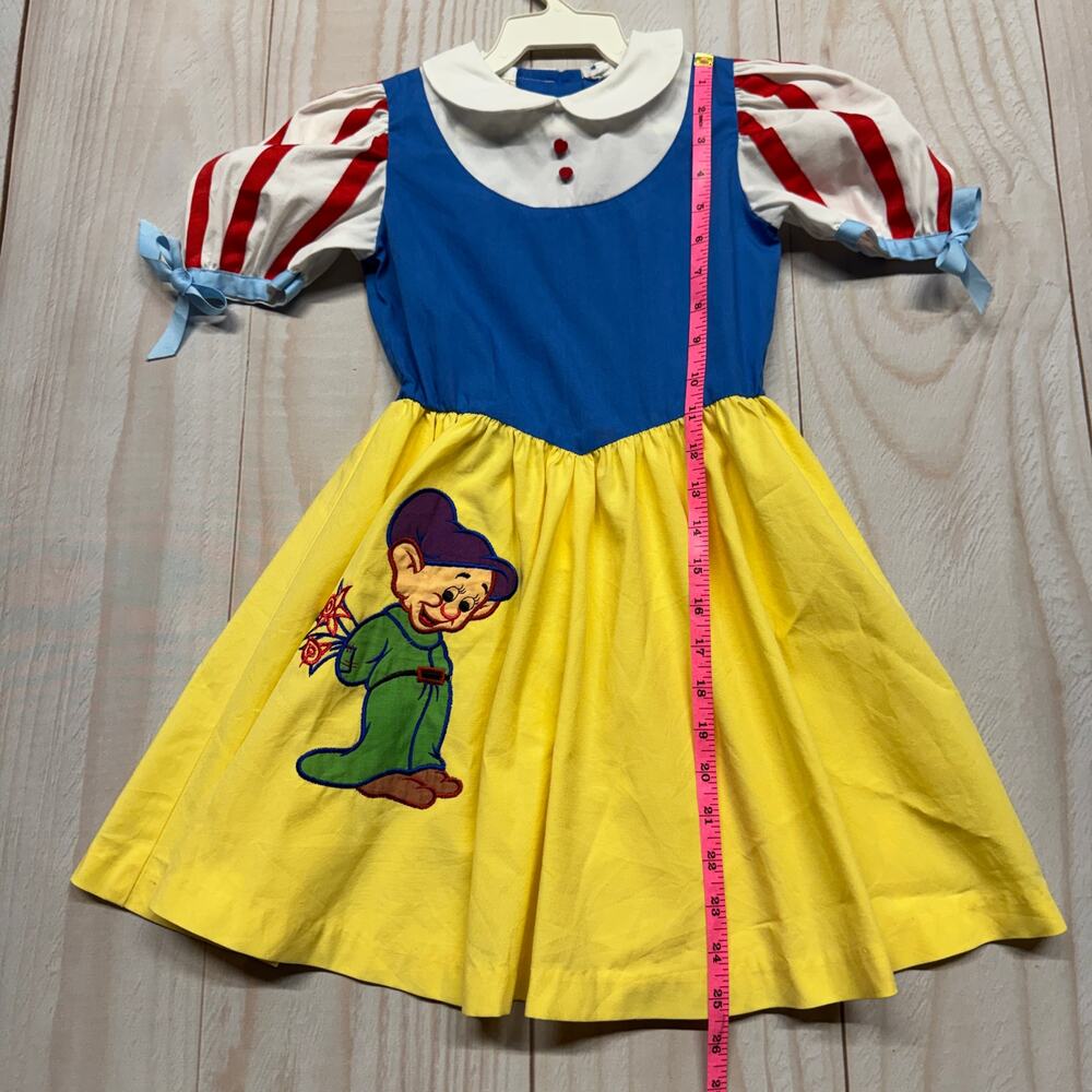 Vintage Rare Disney Character Fashions Snow White Dress & Dopey On Skirt Size 6X - Picture 7 of 10